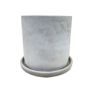 植木鉢 おしゃれ コンクリートポット CC002-170 5.5号(17cm) 鉢底穴有り 受け皿付き スタイリッシュ セメント インダストリアル
