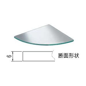 シロクマ TG-122 強化ガラス（透明） 壁棚用 棚板 R形 直角コーナー用 棚受け具 別売