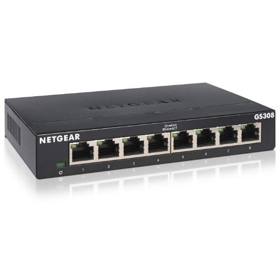 ネットギア NETGEAR スイッチングハブ 8ポート 1G 金属筐体 静音ファンレス アンマネージ...
