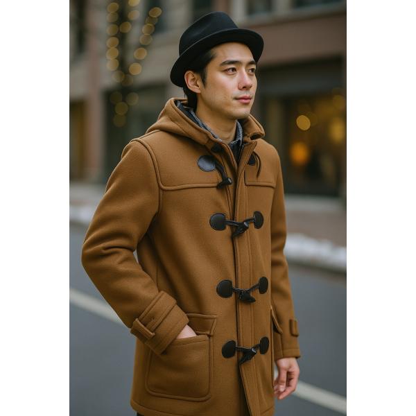 メルクロンドンダッフルコートBLUEFILDE