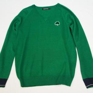 ネバートラストSHAMROCK Vネック セーター グリーン｜shop-hiroha