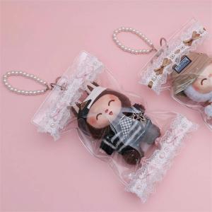 ぬいぐるみ ポーチ 透明 収納バッグ レース付...の詳細画像2