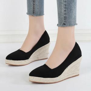パンプス ウェッジソール 厚底 痛くない 柔ら...の詳細画像3