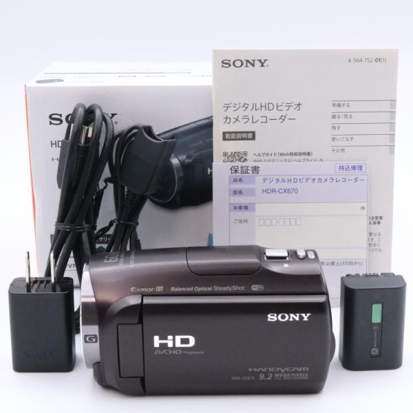 ■新品級■ SONY ソニー ビデオカメラ Handycam HDR-CX670 ボルドーブラウン ...