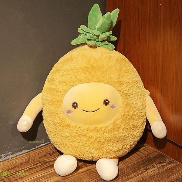 抱き枕 ぬいぐるみ 植物 野菜 かわいい パイナップル 45cm お人形 ふわふわ もこもこ 触り心...