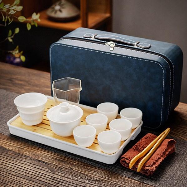 旅行ティーセット 陶器 茶器揃な 13個セット 湯飲み 急須セット ティーポット クリアティーポット...