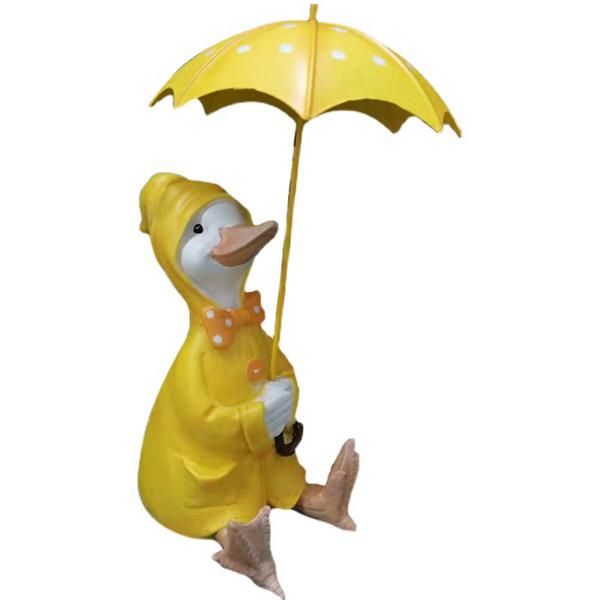 ガーデニング 傘をさした鴨 ガーデンオーナメント ガーデニング雑貨 装飾可愛いダック カップルダック...