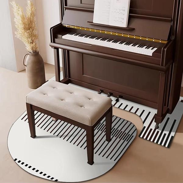 ピアノ用マット 防音ラグセット 花柄 椅子カーペット 電子ドラムキット 厚さ6mm 電子ピアノ ピア...