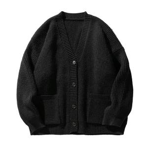 カーディガン メンズ ニット セーター 柔らか 保温性 暖かい 長袖 アウター ジャケット 大きいサイズ ゆったり 体型カバー ストレッチ｜shop-kaeru