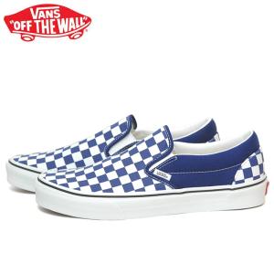 バンズ スリッポン スニーカー メンズ レディース チェッカーボード ブルー VANS CLASSIC SLIP-ON COLOR THEORY CHECKERBOARD BEACON BLUE VN000BVZBYM｜shop-kandj