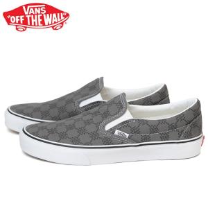 バンズ クラシックスリッポン スニーカー メンズ レディース ローカット モノグラム グレー VANS CLASSIC SLIP-ON MONOGRAM PEWTER VN0A7Q5DPWT｜shop-kandj