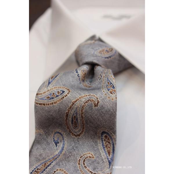 ALBENI 1905 アルベニ1905 イタリア製 ネクタイ シルク100 グレー ペイズリー 更...