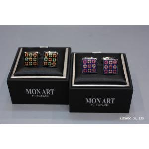 MON ART（モンアート） リーフ・タイル カフリンクス｜スクエア／Made in Italy