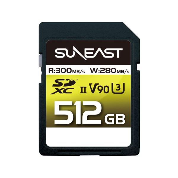 SUNEAST SDXCカード 512GB 最大300MB/s UHS-II V90 pSLC U3...