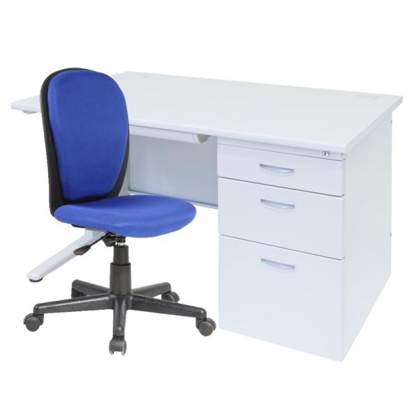 事務机 片袖机とOAチェア セット オフィスデスクと事務椅子のセット商品 (片袖机W1200*D70...