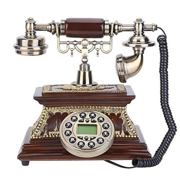 レトロ電話機 アンティーク電話 デスクトップ電話機 ヨーロッパ風 装飾電話機 回転式 ダイヤル式電話...