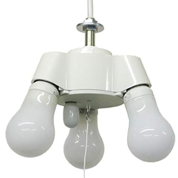 ペンダントライト 3灯式 ソケットホルダー 裸電球 ランプ ホワイト (コード30cm) led(l...