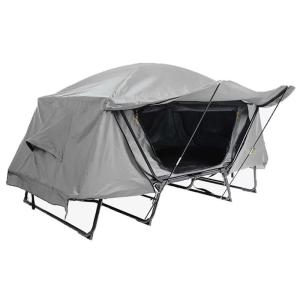 アウトドア用品 大型 テントコット 高床式テント 2人用 キャンプ テントベッド 折り畳み式 組み立て簡単 虫が来ない グレー｜shop-kt-three