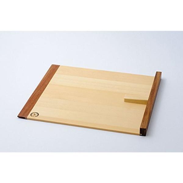 日本製・職人手づくり駒板 取手付き そば/蕎麦打ち道具 (S（220 x 260mm), 直角枕)