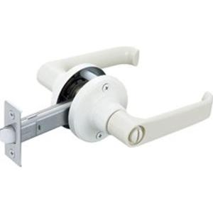 ドアハンドル・錠前 マツ六 浴室ドアのノブをレバーハンドルへの交換セット、間仕切錠タイプ90 0810-7982