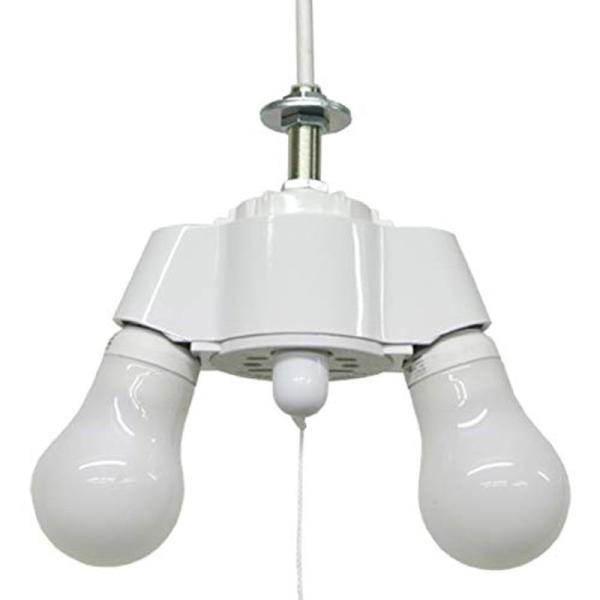 ペンダントライト 2灯式 ソケットホルダー 裸電球 ランプ ホワイト (コード30cm) led(l...