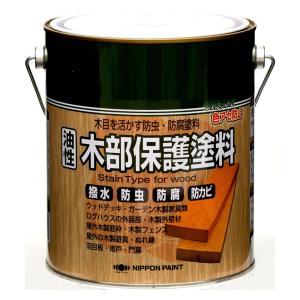 塗料 ニッペ 油性木部保護塗料1．6L ブラック｜shop-kt-three