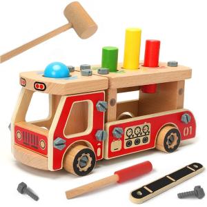 おもちゃ CORPER TOYS 木製おもちゃ 工具おもちゃ 車 トラック DIY 組み立てタイプ ねじねじ ハンマー ドライバー 大工さんおもちゃ｜shop-kt-three