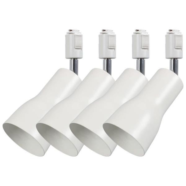 ダクトレールライト ホワイト 照明器具 共同照明 4個セット ダクトレール用 スポットライト E26...
