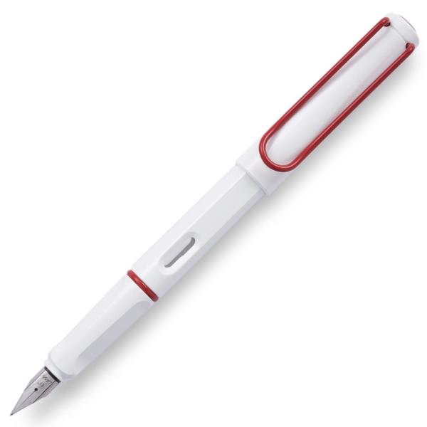 筆記具 LAMY ラミー 万年筆 EF 極細字 サファリ ホワイトレッドクリップ L19WTR2-E...