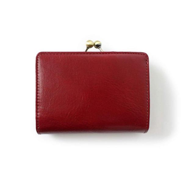 スタイル オンバッグ 二つ折り財布 がま口 メンズ レディース 革 イタリアンレザー (レッド07)...