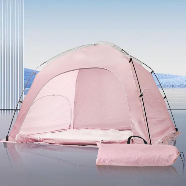 暖房テント 室内用テント 防寒テント 花粉症 ハウスダスト対策 2-3人用 ピンク 1.5×2.1×...