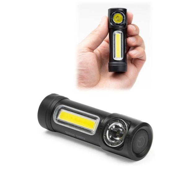 イーサプライ LEDライト 懐中電灯 小型 USB充電式 自転車対応 マグネット内蔵 防水 IPX6...