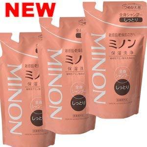 第一三共ヘルスケア ミノン 全身シャンプー しっとりタイプ 詰替用 ３８０ｍｌ *３個セット｜shop-kukui