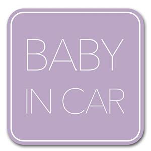 ベビーインカー マグネット  シンプルデザイン  Baby in car 赤ちゃん乗っています Baby On Board ステッカー サイン パープル (マグネット)｜shop-kukui