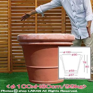リムポット φ100cm 高級 テラコッタ製 植木鉢 / ベノッチ社 BE-100M