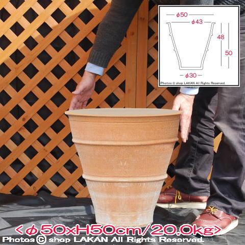 クレタ・モナホ鉢 φ50cm すり鉢デザイン ギリシアテラコッタ壺 / トラピサノ村産 GR-CC-...