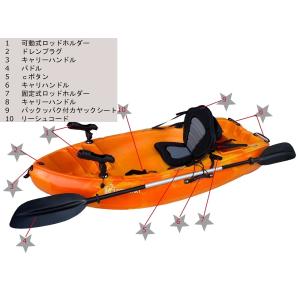 カヤック カヤックフィッシング カヌーカヤック フィッシング コンパクトカヤック レジャー オレンジイエロー色 西濃運輸支店止め 軽自動車に積載可能 K001 ショップlegendary 通販 Yahoo ショッピング