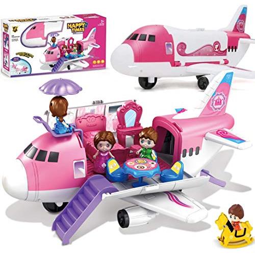 Pink Airplane Toy Private Jet Transport Cargo Vehi...
