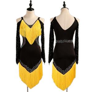 ラテン 衣装 社交ダンス ラテンドレス タッセルドレス ワンピース