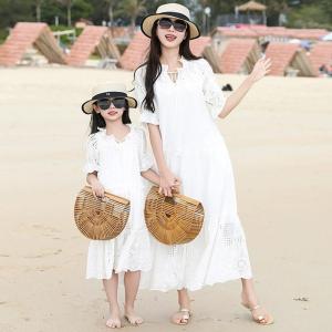 親子コーデ ワンピース レディース 白ワンピー...の詳細画像4
