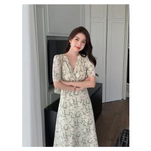 ワンピース 大人可愛い 夏ワンピース Vネック...の詳細画像3