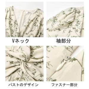 ワンピース 大人可愛い 夏ワンピース Vネック...の詳細画像4