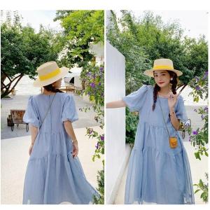 ワンピース 夏ワンピ レディース 袖あり 無地...の詳細画像3