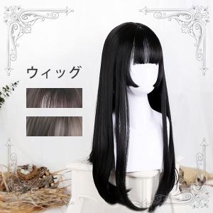 フルウィッグ 姫カット ストレート ウィッグ ロングストレート 80cm