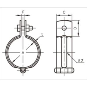 アカギ 25A 吊配管金具 吊バンド タン無の詳細画像1