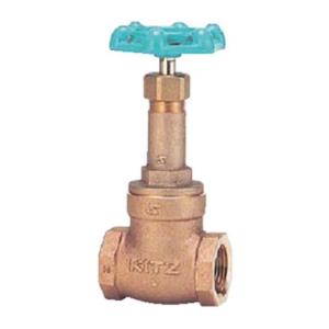KITZ,給水用ゲートバルブ(圧10K,呼び40A,1-1/2インチ,Rc1-1/2ネジ)青