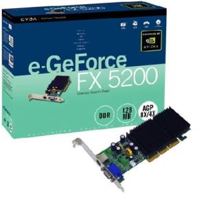 EVGA e-GeForce FX5200 AGP ビデオカード - 128MB ライトバージョン 128-A8-N303-L2