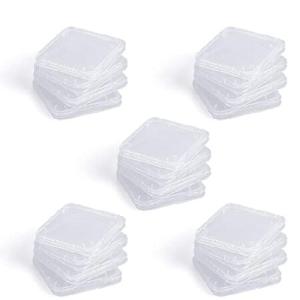 WOVTE SDカードホルダー プラスチック SD MMC SDHC PRO Duo メモリーカードケースホルダー ジュエリーケース 透明 ホワイト 20個パック