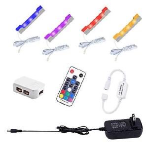 Aiboo LEDキャビネットライトキットの下ガラスエッジシェルフバックサイドクリップ照明柔軟なケーブルとしてとRFリモートコントロール led-glass-lighting-kit-4