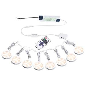 AIBOO キャビネット下用LEDライト 連動可能キット 12V スリムなアルミニウム製パックライト ワイヤレスRFリモコン＆キッチン照明用の配線接続済みドライバ